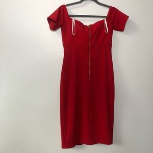 Betsy Adam off Shoulder red dress